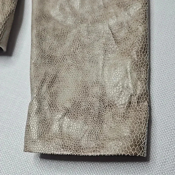 INC International Concepts Faux Snakeskin Beige Ruffle Puff Sleeve Jacket - Picture 10 of 16